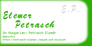 elemer petrasch business card